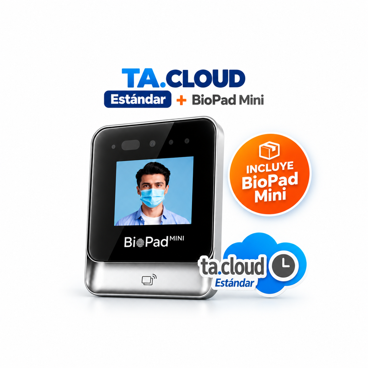 TA.Cloud Estándar + Terminal Biométrica Facial BioPad Mini