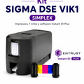 Kit Impresora de Credenciales Sigma DSE VIK1 Simplex + Cinta + Software Instant ID Plus + 200 Tarjetas PVC