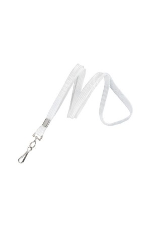 Cordón blanco con gancho metálico para gafete 