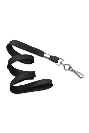 Cordón negro con gancho metálico para gafete 